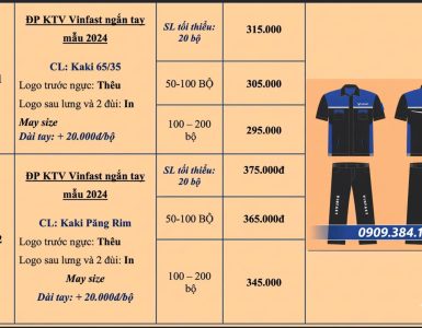 Xưởng may đồng phục KTV Vinfast