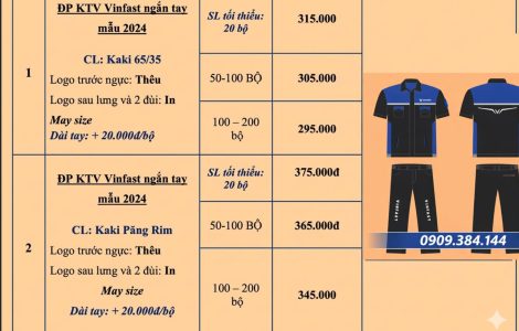 Xưởng may đồng phục KTV Vinfast